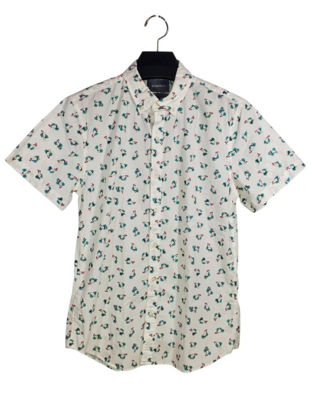 Bonobos Cockatoo Riviera Shirt Men's M Short Sleeve Button Down AOP Tropical
